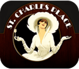 St. Charles Place logo: elegant vintage woman