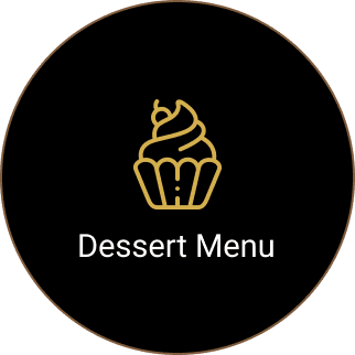 Gold cupcake icon with dessert menu text