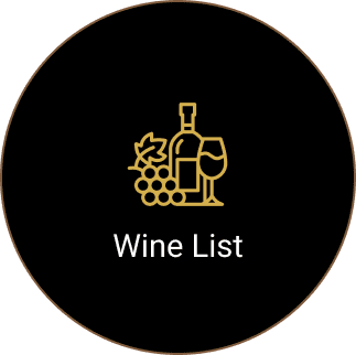 Wine list icon showing bottle, glass, grapes