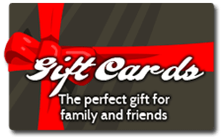 Gift card with red ribbon and message